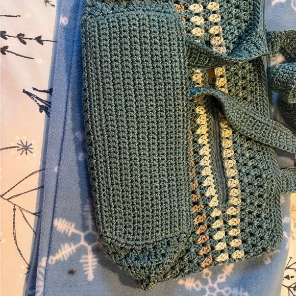 The Sak Green and Cream Crochet Tote - Picture 2 of 9